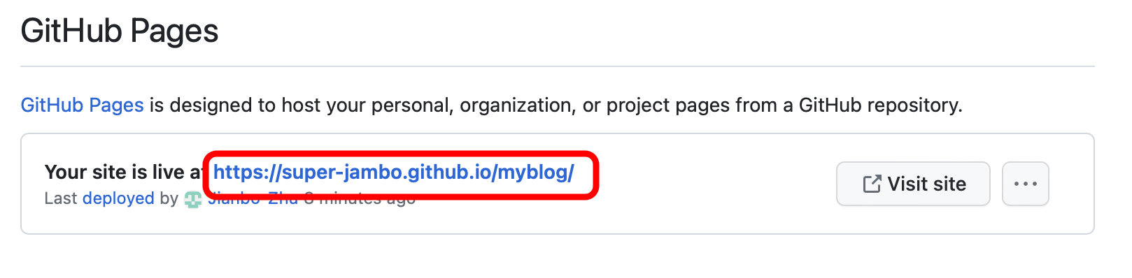 Github Pages 部署完成